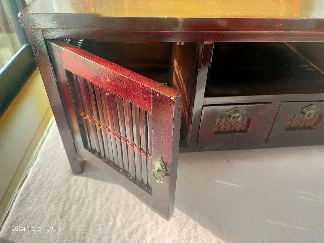 値下げしました✨アンティーク木製テレビボード 引き戸付き