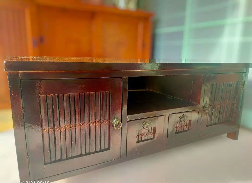 値下げしました✨アンティーク木製テレビボード 引き戸付き