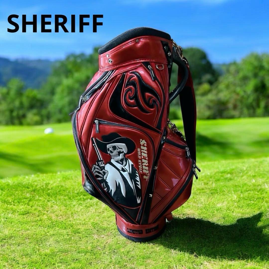 シェリフ スカル刺繍 キャディバッグ ゴルフバッグ 希少モデル