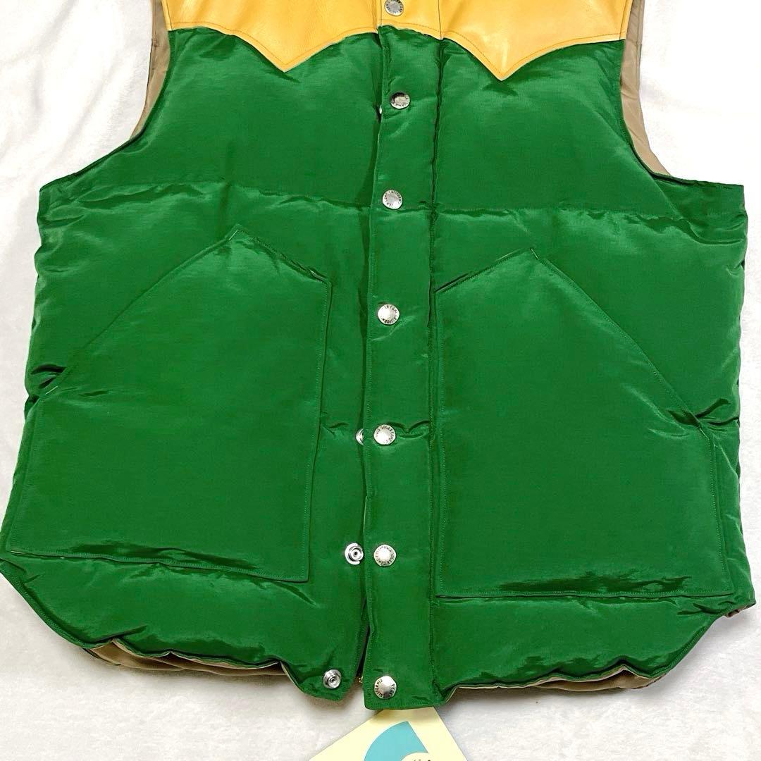 【新品タグ付】 【希少】 シュガーケーン ダウンベスト レザー M バイカラー