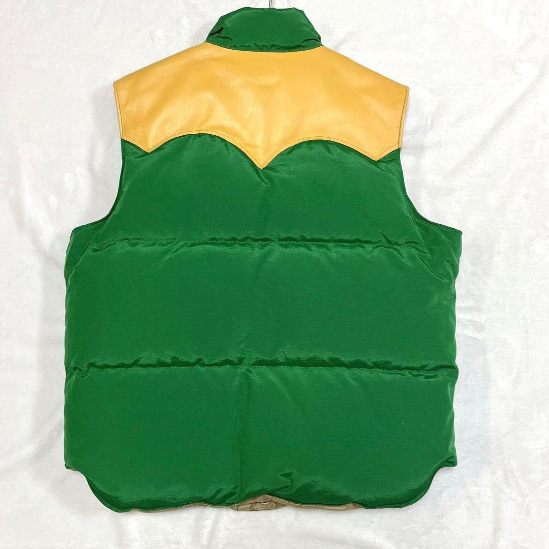 【新品タグ付】 【希少】 シュガーケーン ダウンベスト レザー M バイカラー