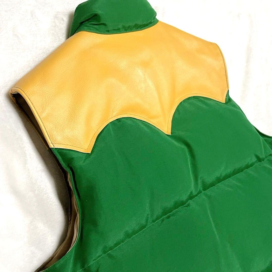 【新品タグ付】 【希少】 シュガーケーン ダウンベスト レザー M バイカラー