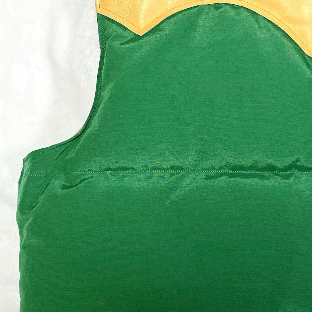 【新品タグ付】 【希少】 シュガーケーン ダウンベスト レザー M バイカラー