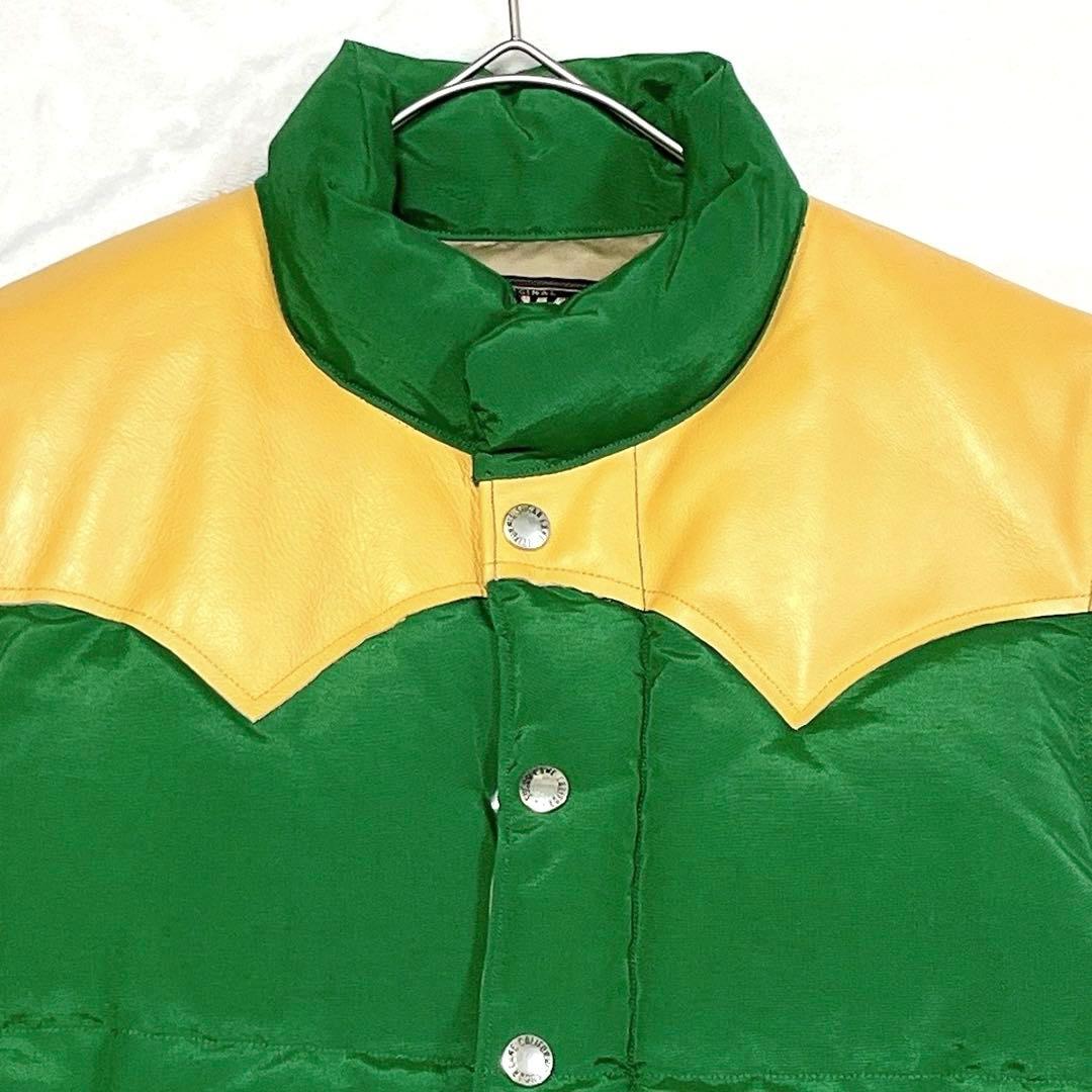 【新品タグ付】 【希少】 シュガーケーン ダウンベスト レザー M バイカラー