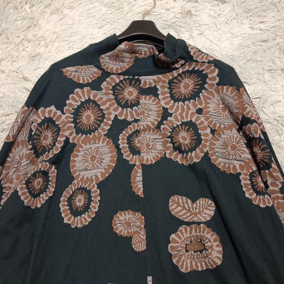 【FUGA FUGA】佐藤繊維 花柄 長袖チュニック (F) 黒 奇抜 日本製