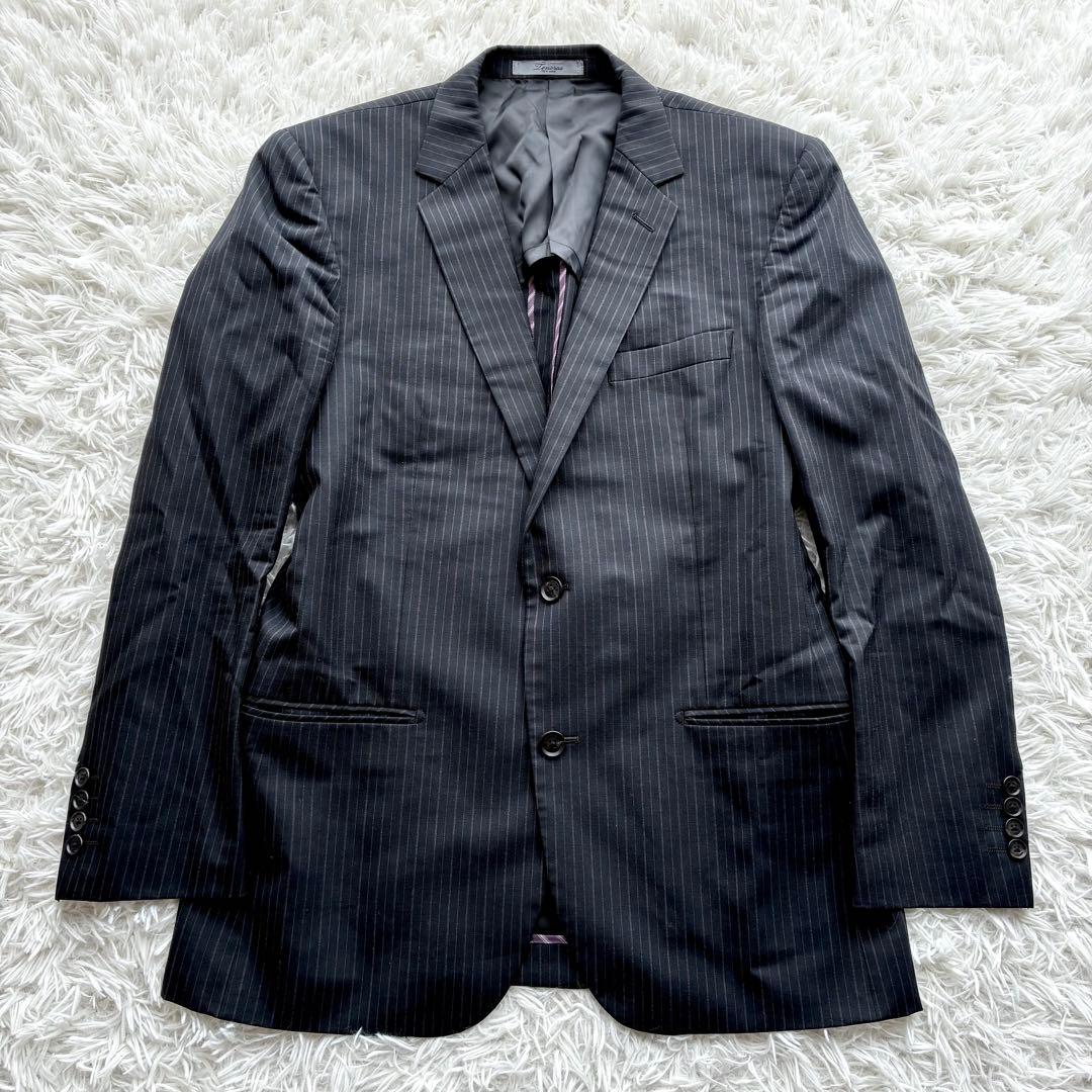 【美品】TENORAS ティノラス ストライプ 3ピース スーツ XL グレー