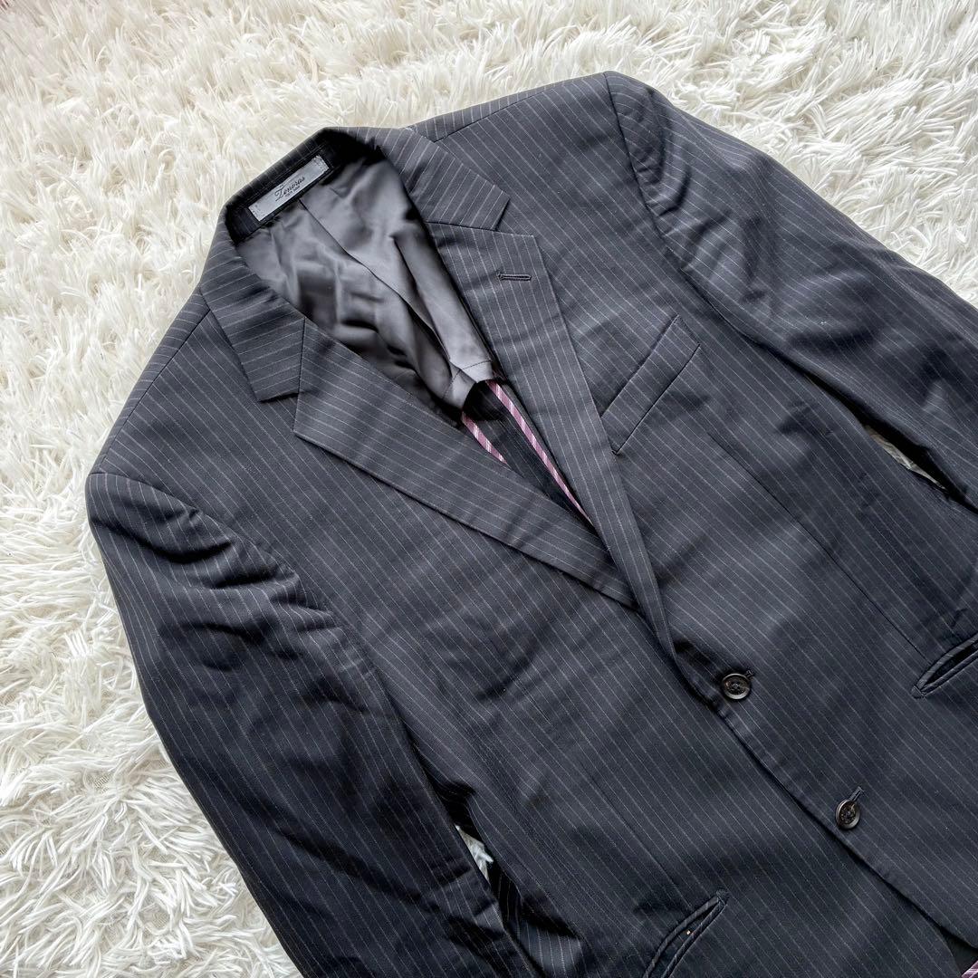 【美品】TENORAS ティノラス ストライプ 3ピース スーツ XL グレー
