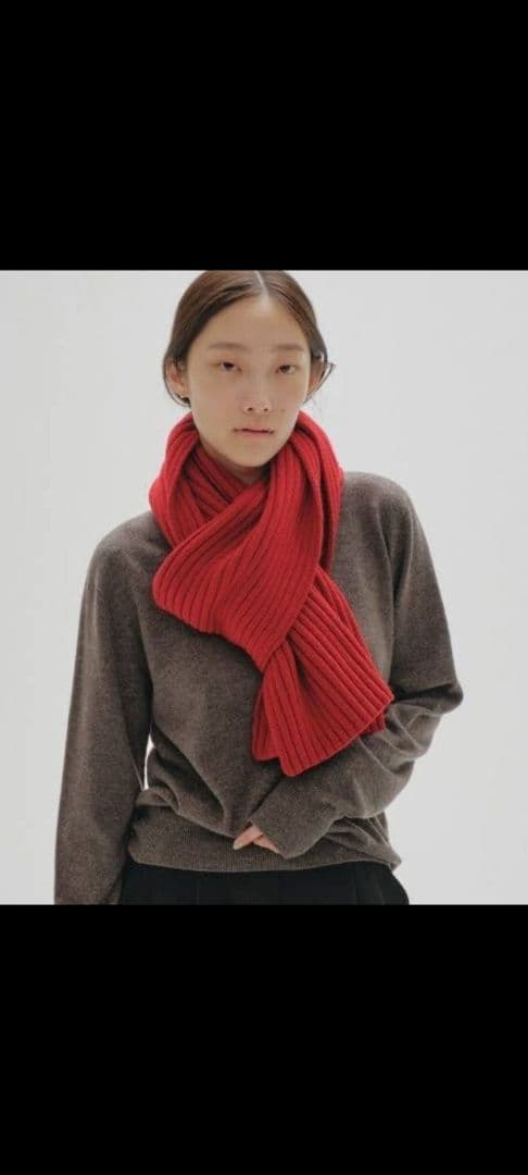 小物 Todayful Rib Knit Muffler red