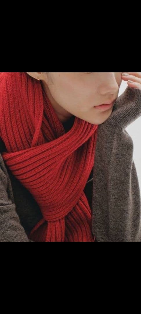 小物 Todayful Rib Knit Muffler red