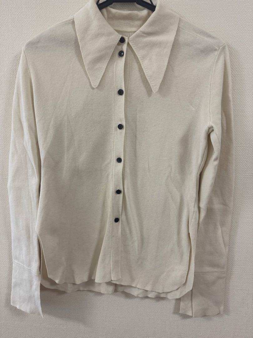 todayful ハイゲージニットシャツ　ベージュ