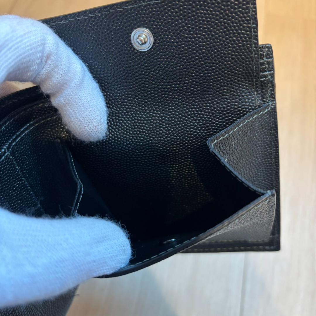 【美品】Cartier カルティエ サントス 二つ折り財布 ロゴプレート