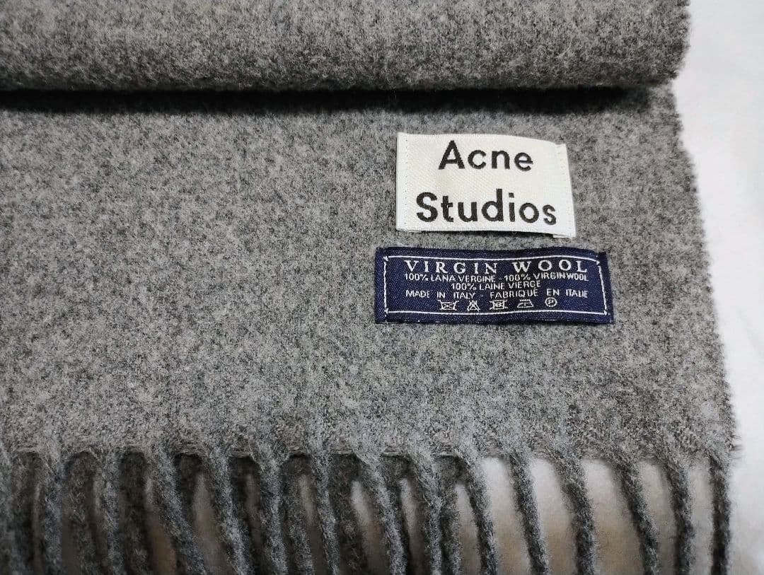 Acne Studios バージンウールマフラー 大判 グレー 旧タグ