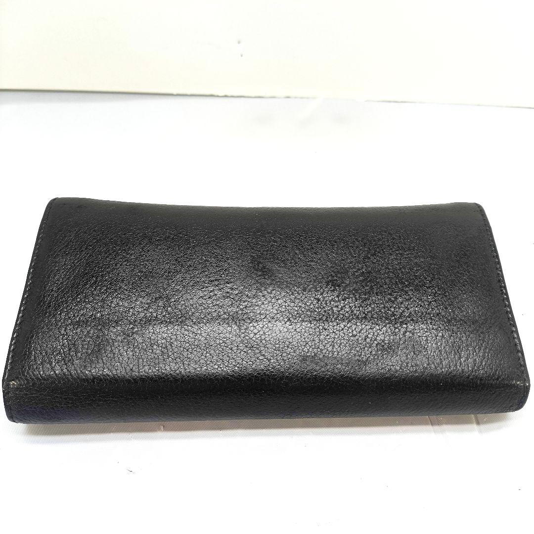 極美品 フェラガモ ガンチーニ 長財布 ブラック シルバー金具 フラップ
