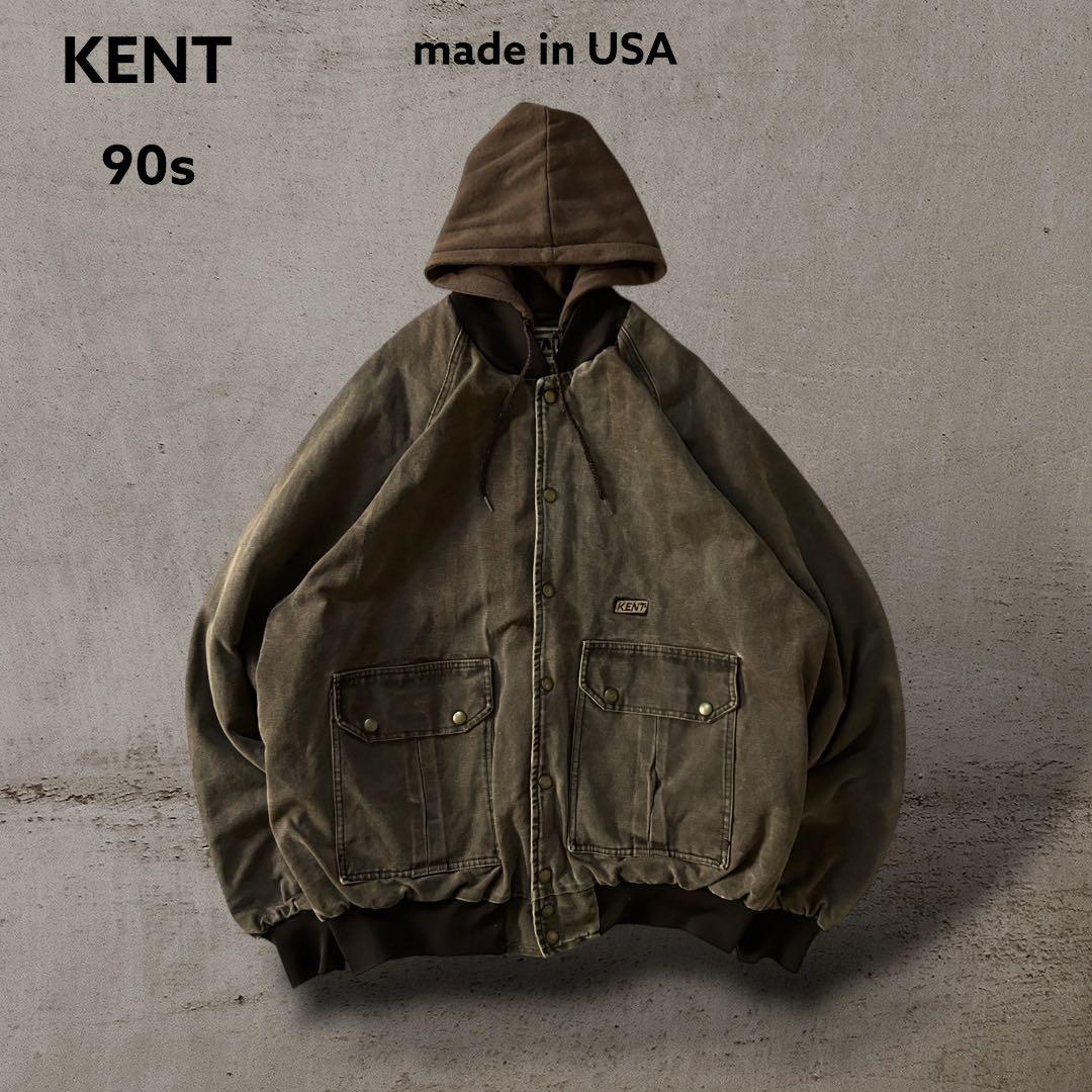希少90sUSA製KENTダック地アクティブジャケットカバーオールレイヤードXL