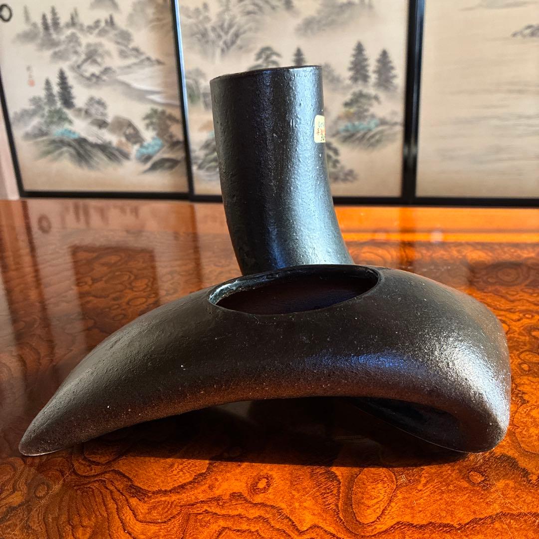 【未使用】いけばな　小原流　池坊　草月流　変形花器　自由花　オブジェ　信楽焼