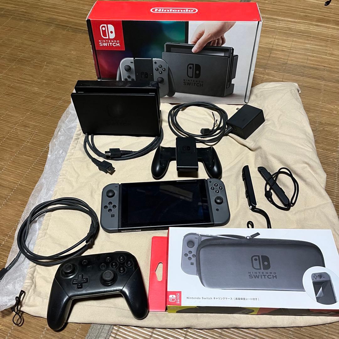 Nintendo Switch 本体　完品　プロコン、ケースセット