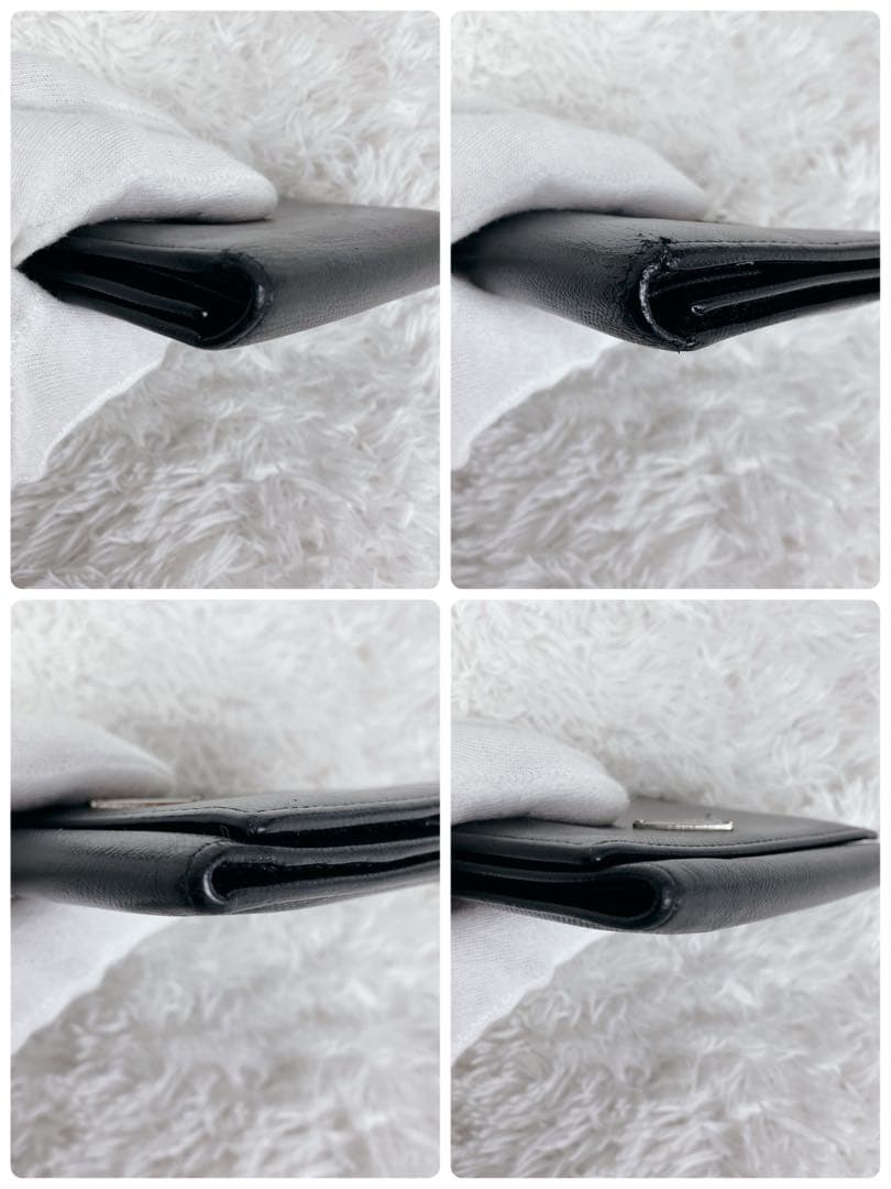 プラダ 折り財布 サフィアーノレザー 三角ロゴ 三角プレート 黒