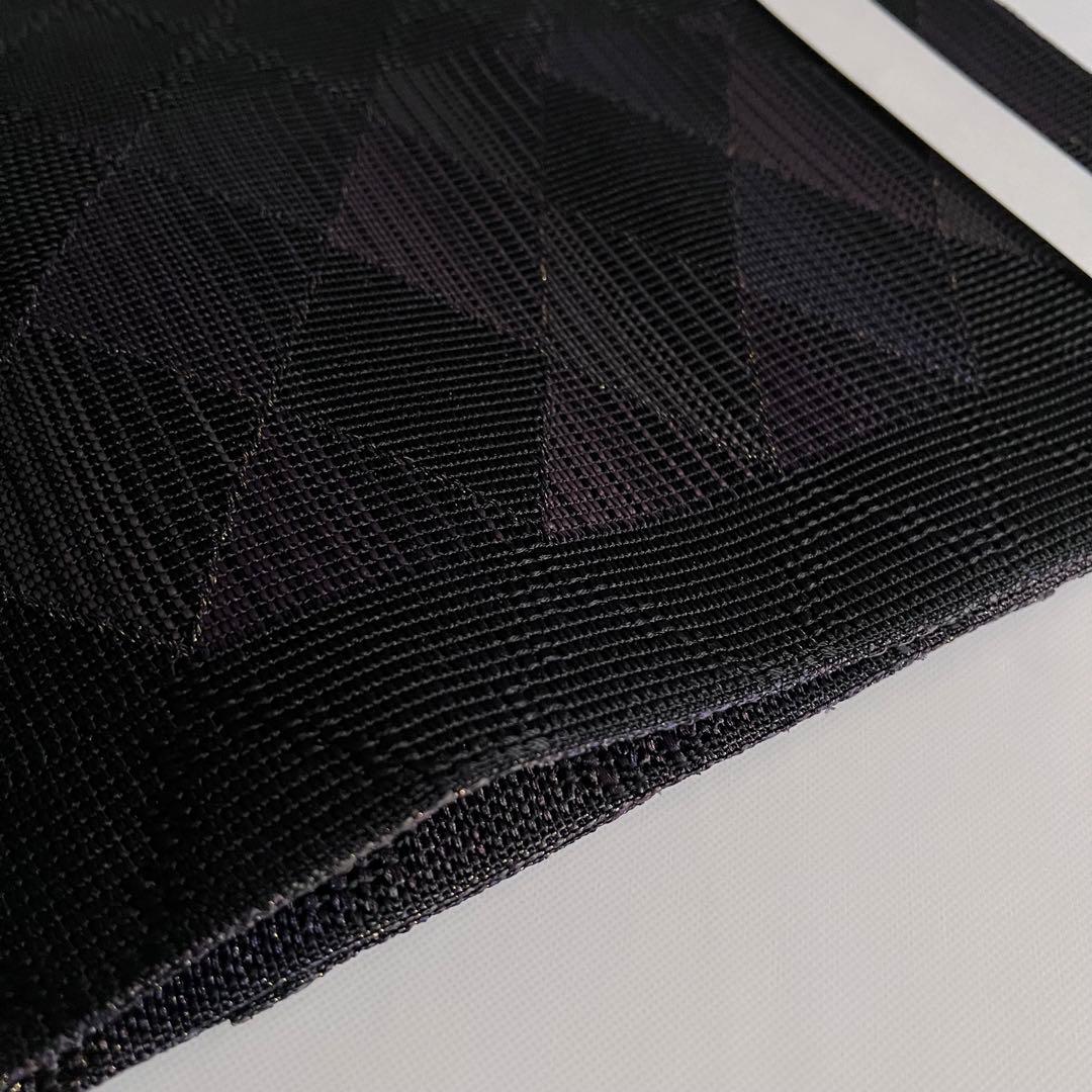 名門 筑前織物 菱黒金文様 紗織 八寸 名古屋帯 正絹 ガード加工済み⭐︎未使用品