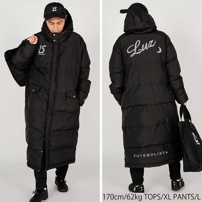 美品　LS フード付きロングダウンコート ブラック　ルースイソンブラ　XL