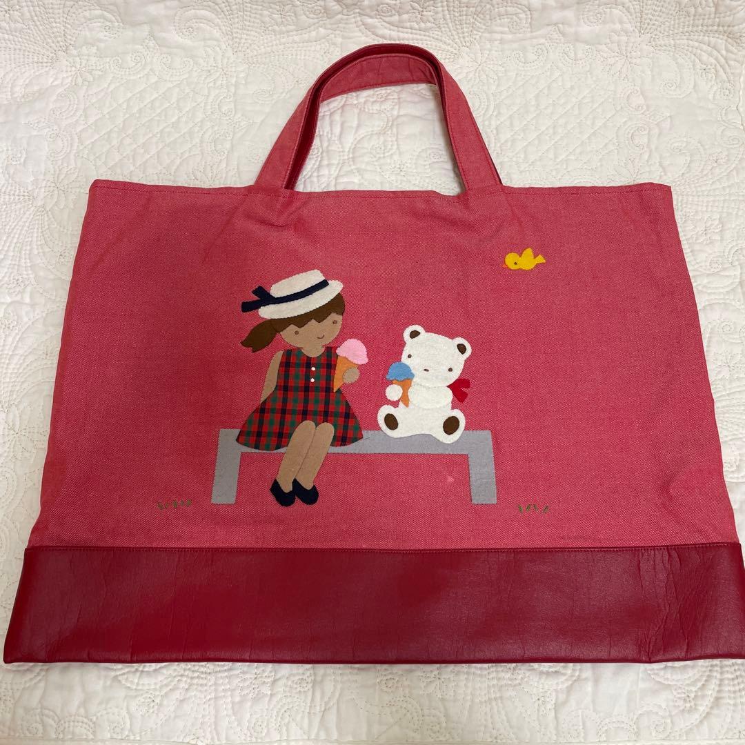 美品　ファミリア　デニムバッグ　くま　アイスクリーム