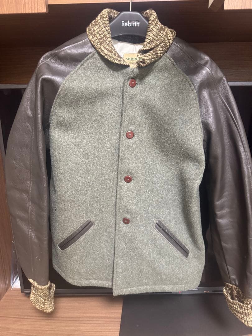 SKOOKUM スタジャン 36 グレー・ブラウン