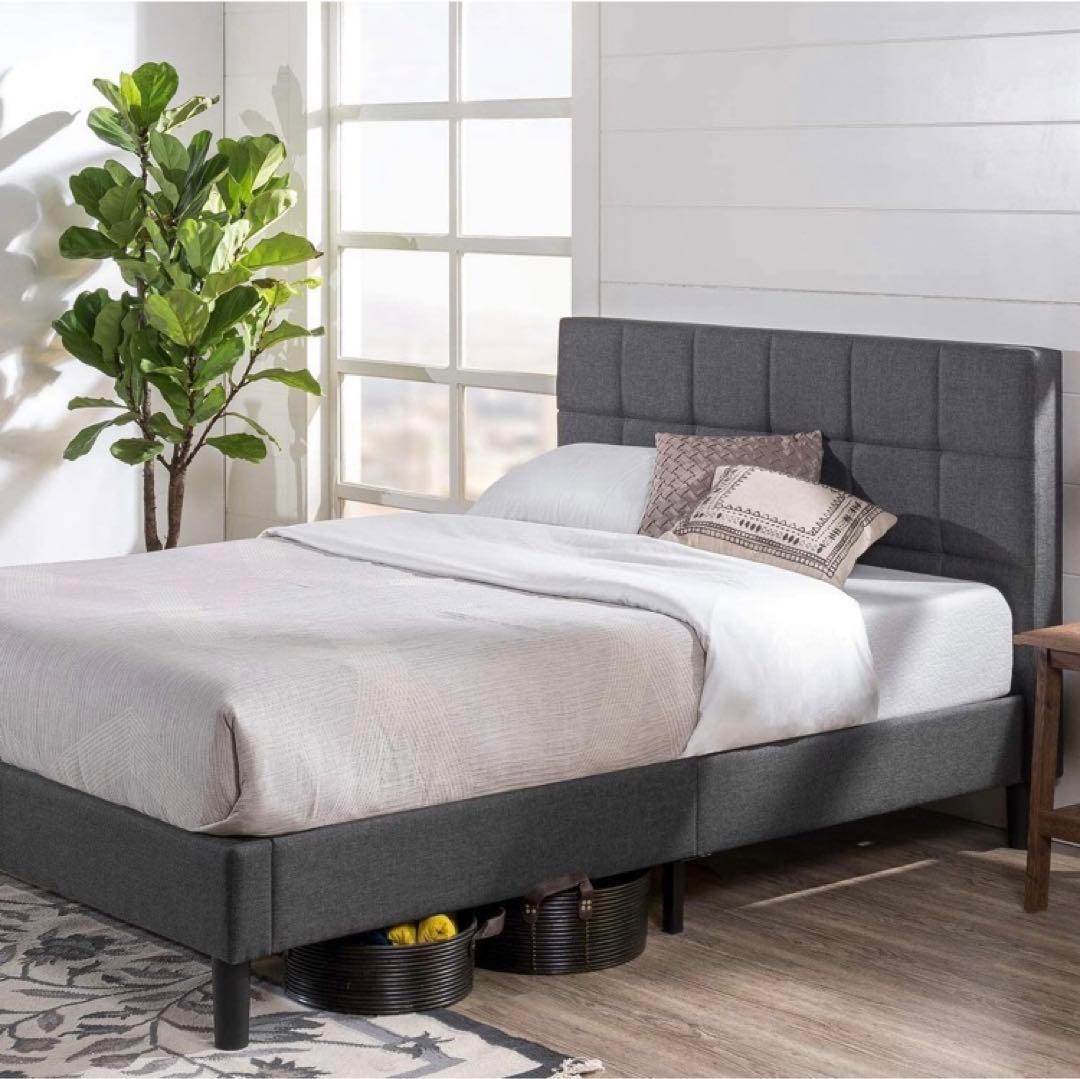 ルシアン様￼￼￼★セミダブル ZINUS ファブリック ベッドフレーム すのこ