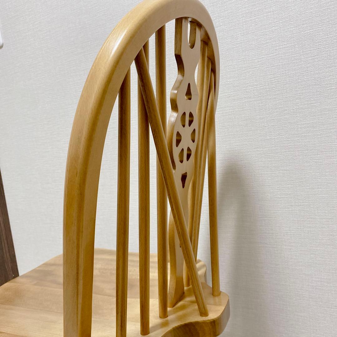 職人仕上げ ウィンザーチェア 座ぐり加工 透かし彫りスプラット ろくろ脚 天然木