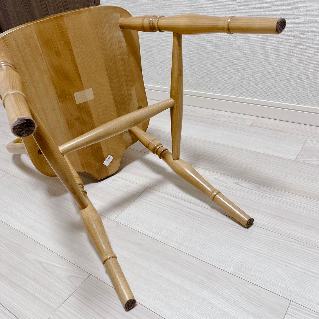 職人仕上げ ウィンザーチェア 座ぐり加工 透かし彫りスプラット ろくろ脚 天然木