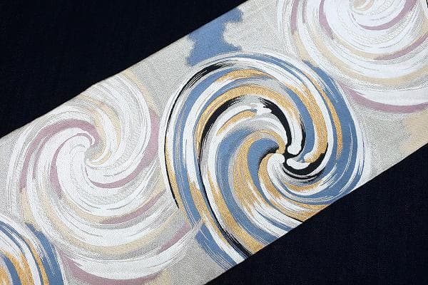 未使用品 袋帯 千地泰弘 流水 金糸 銀糸 長さ4m30cm 仕立て上がり 正絹