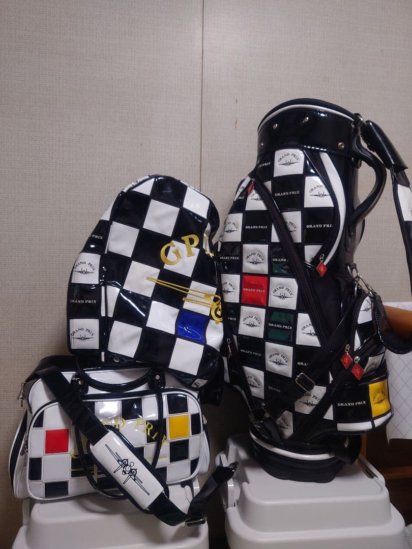 GRANDPRIX,チェック柄キャディバッグセット