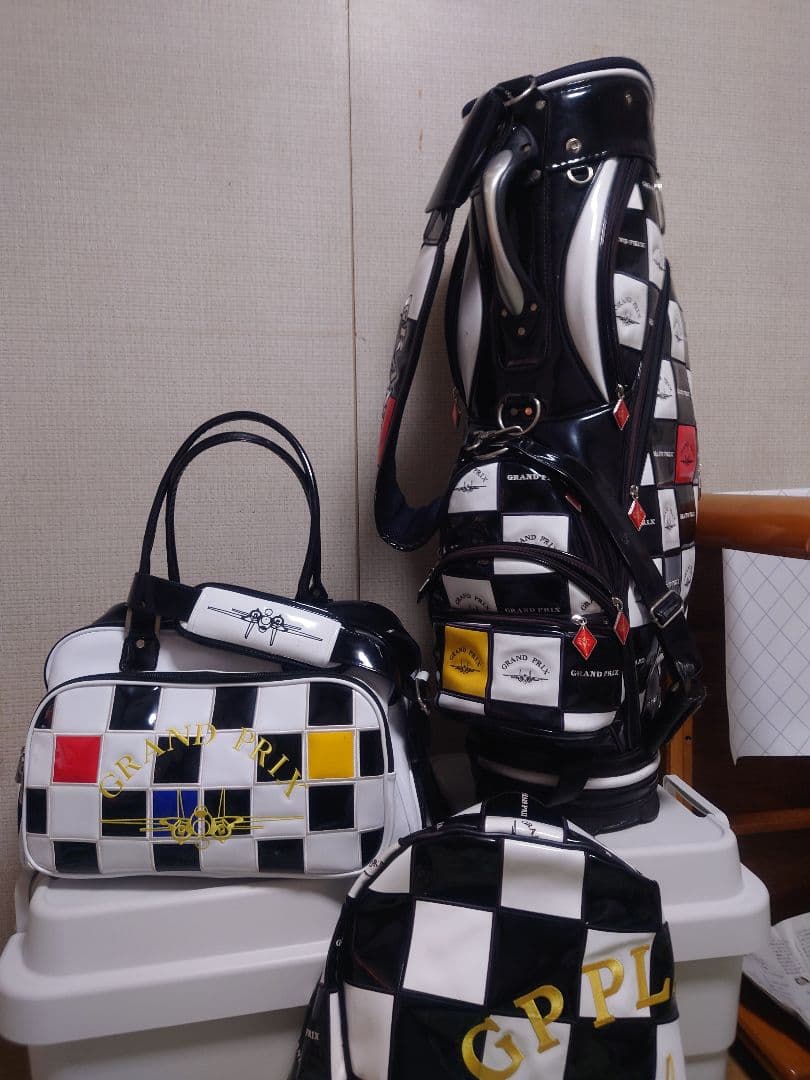 GRANDPRIX,チェック柄キャディバッグセット