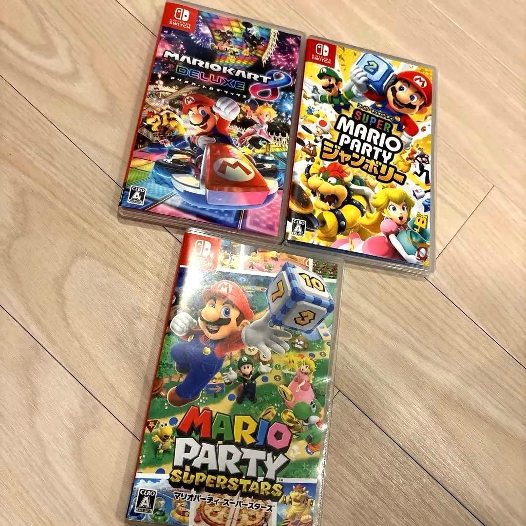 マリオカート8デラックス、ジャンボリー、マリオパーティスーパースターズ3本セット