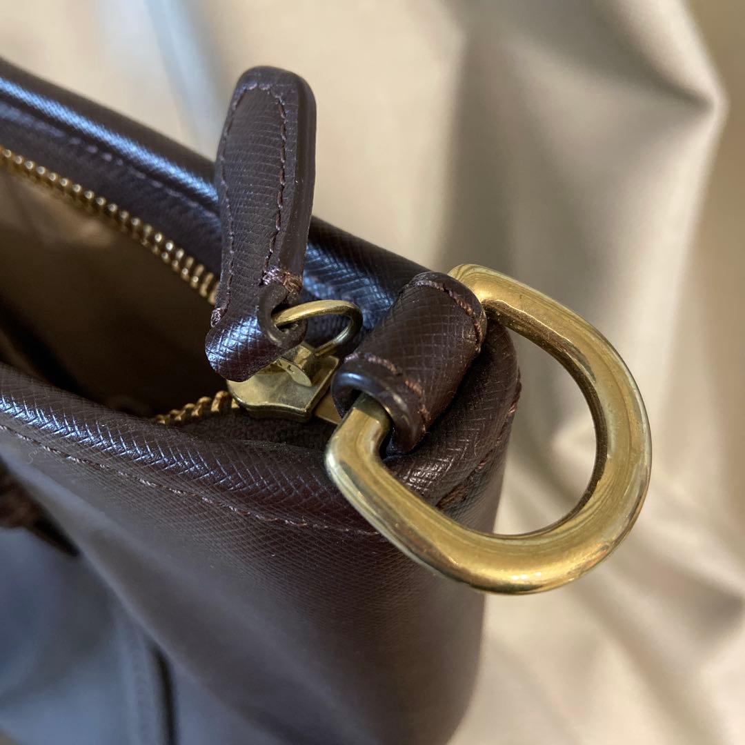 美品【coach】レザートートバッグ　ダークブラウン