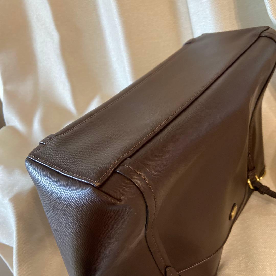 美品【coach】レザートートバッグ　ダークブラウン