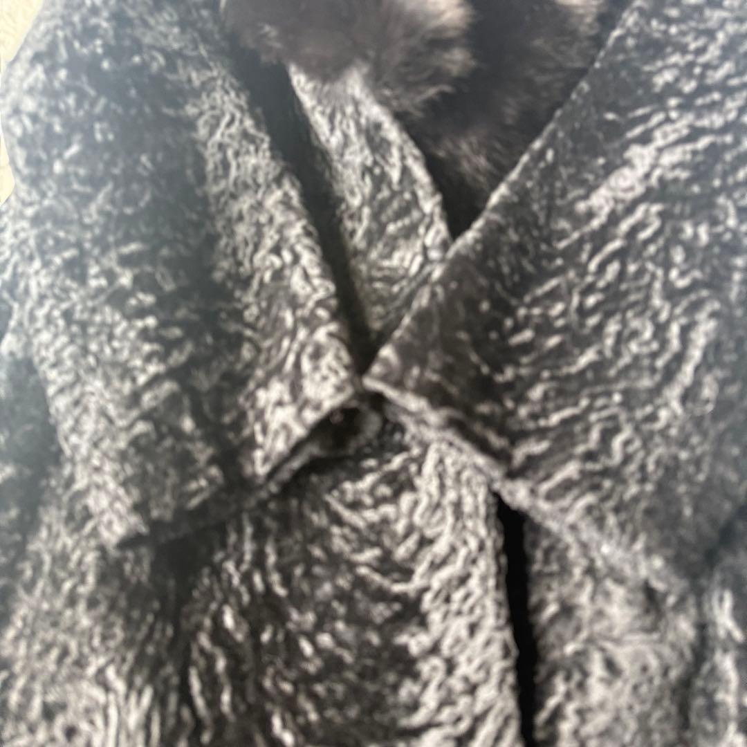 palody アストラカン ロングコート ミンクファー 13 ブラック アウター