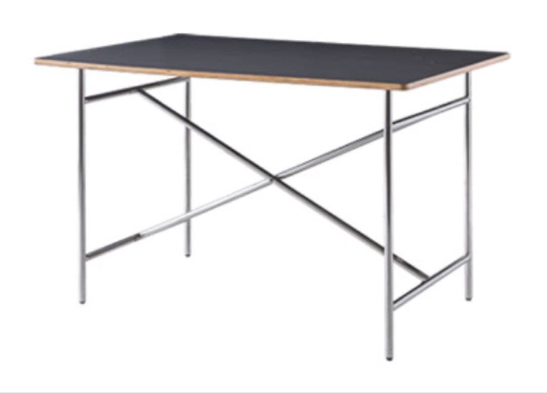 【新品・未開封】Eiermannテーブル風 デスク　ブラック天板／クローム脚