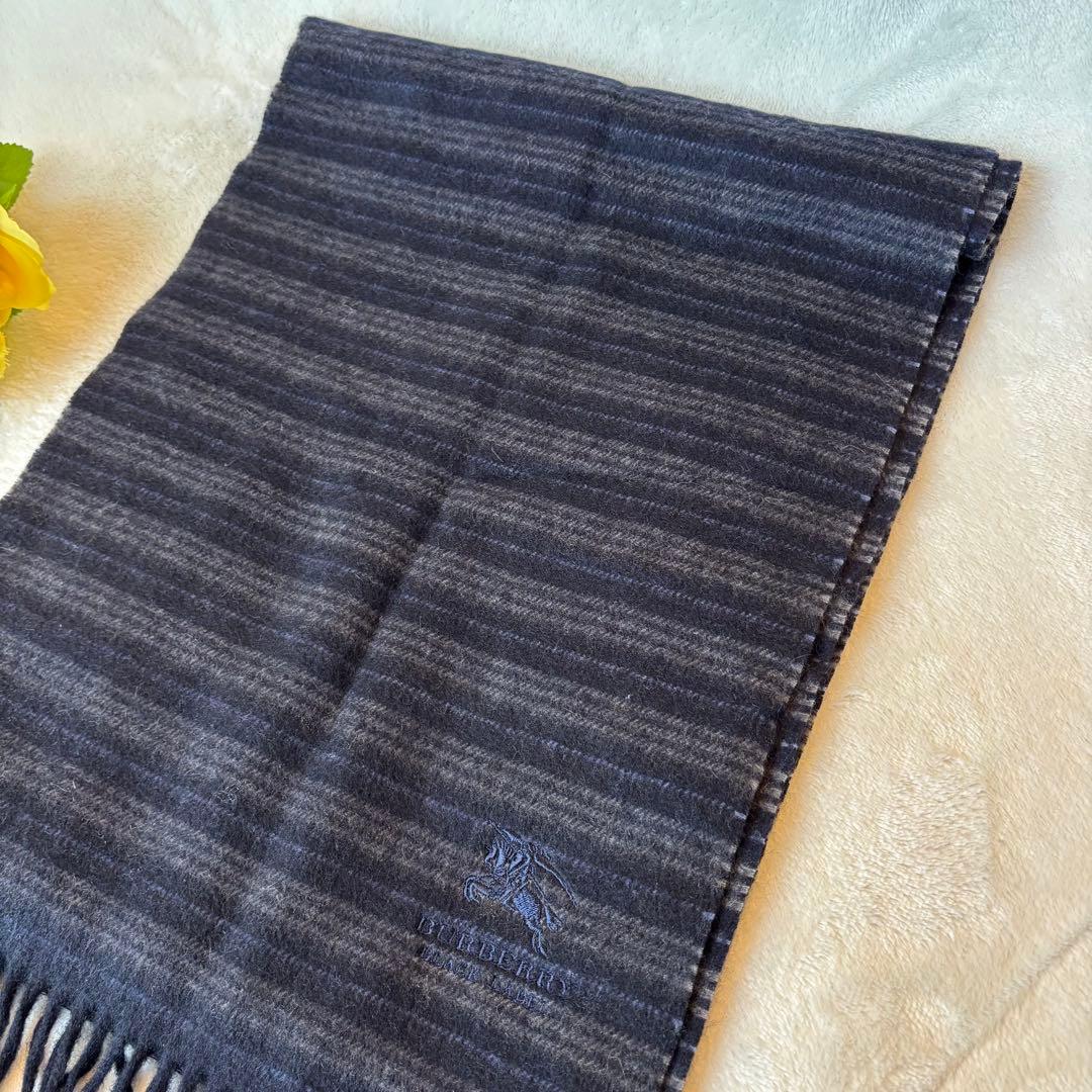 未使用✨Burberry ブラックレーベル　カシミヤ　マフラー　フリンジ　長め