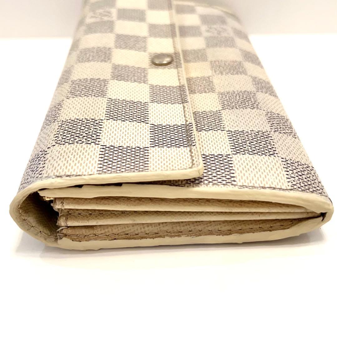 ルイヴィトン ダミエ アズール ポルトフォイユ サラ 長財布 白 N61735