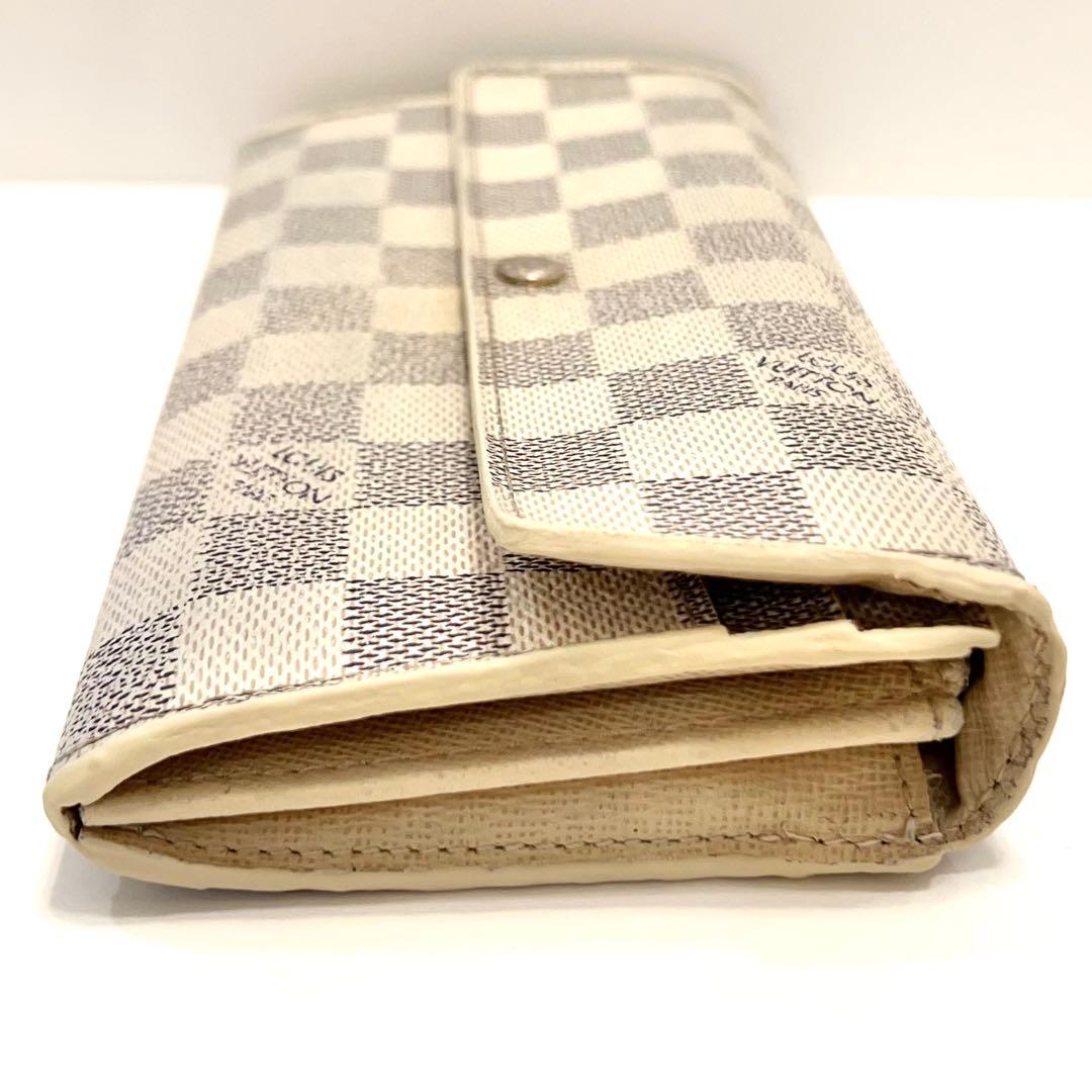 ルイヴィトン ダミエ アズール ポルトフォイユ サラ 長財布 白 N61735