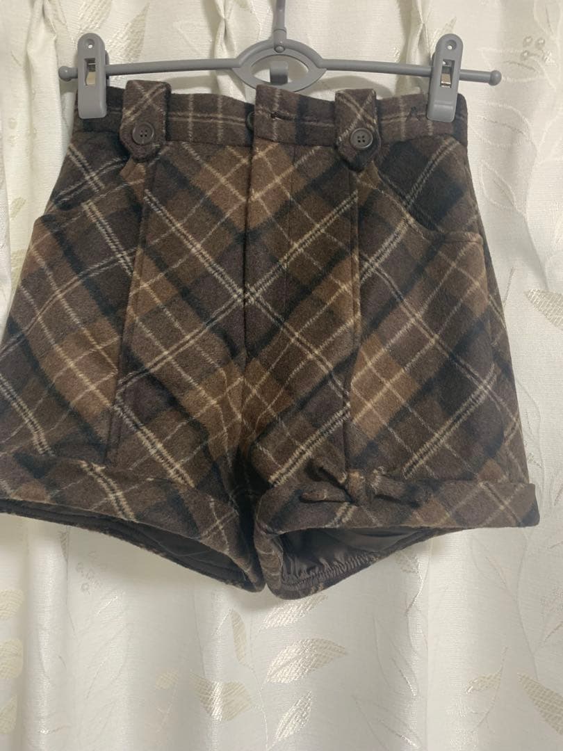 andmary アンドマリー Ribbon check mini pants