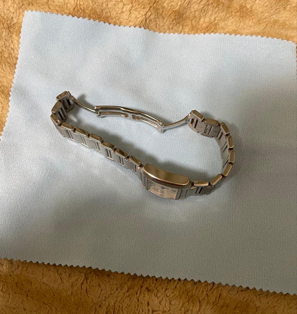 ステンレススチール クォーツ腕時計 シルバー