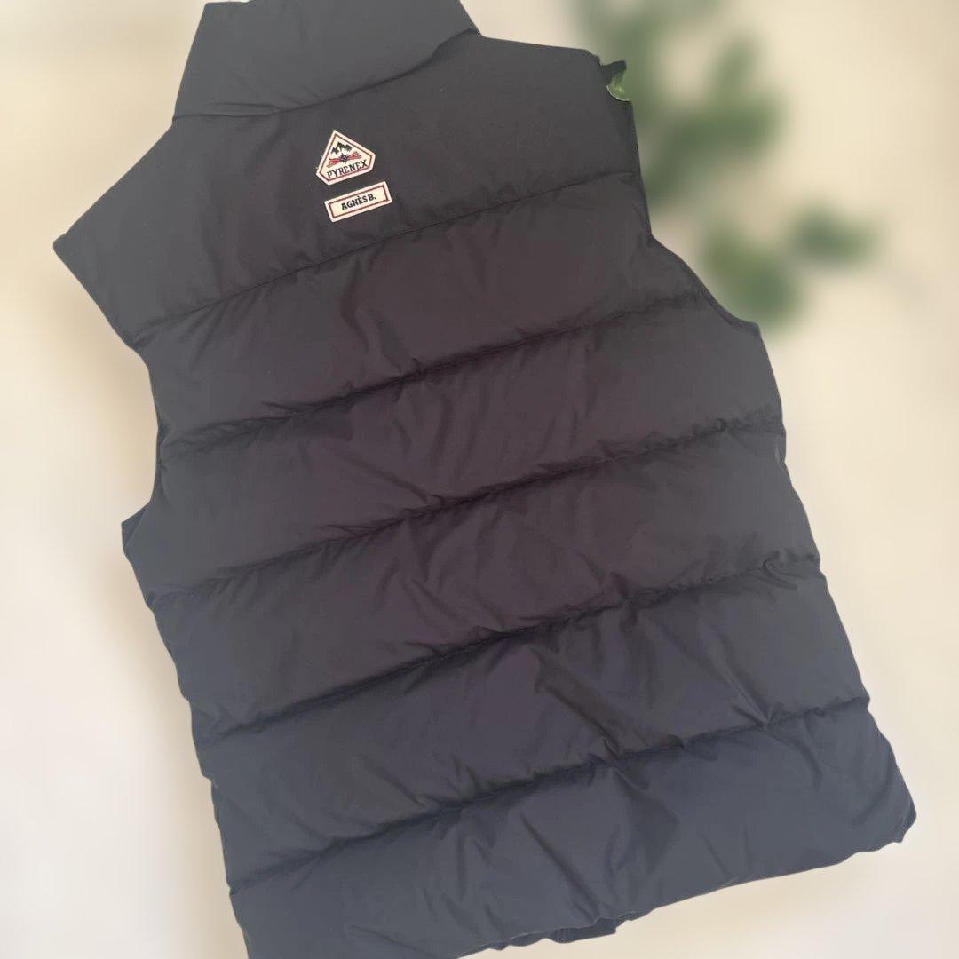 agnes b. AVEC PYRENEX ダウンベスト ブラック　ピレネックス