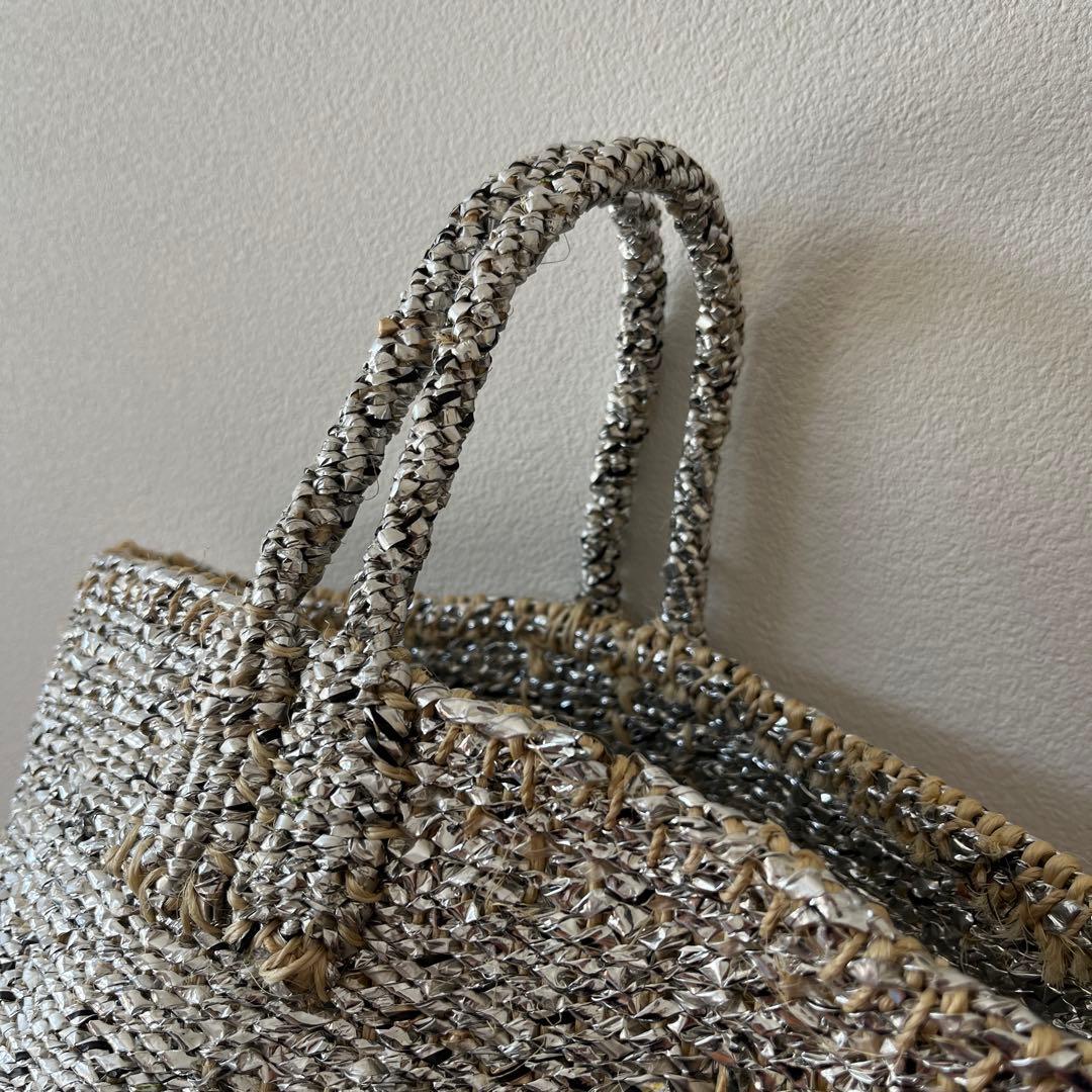 ★RECTANGLE★ シルバーバスケット　かごバッグ