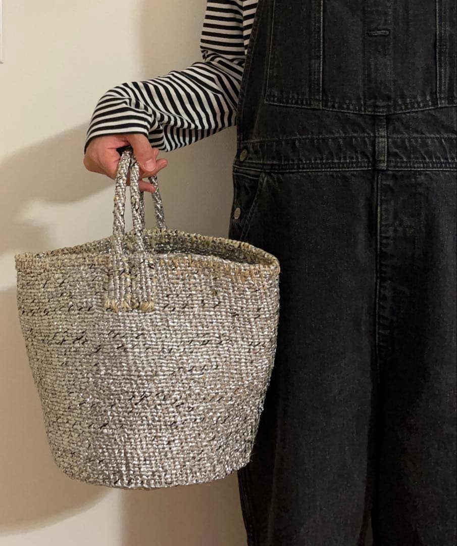★RECTANGLE★ シルバーバスケット　かごバッグ