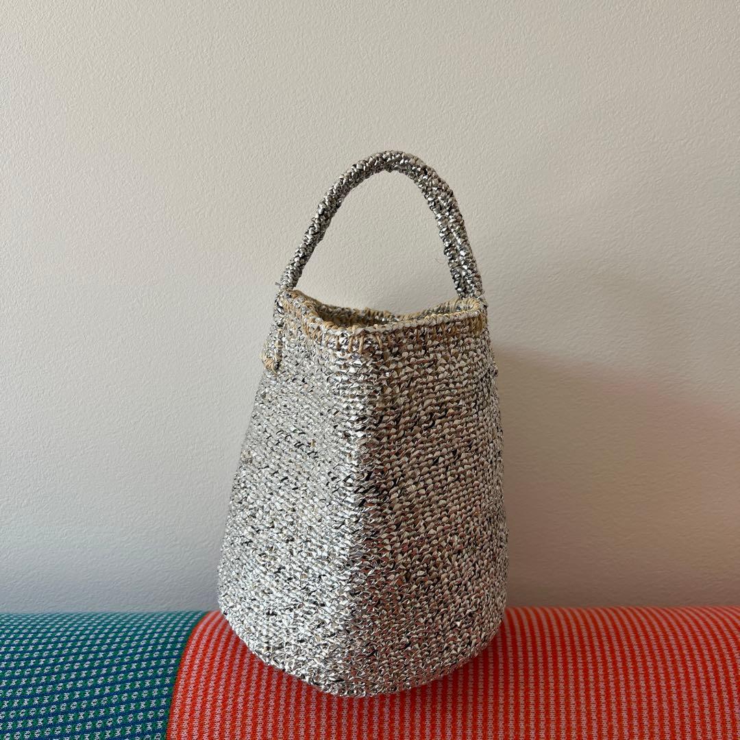 ★RECTANGLE★ シルバーバスケット　かごバッグ