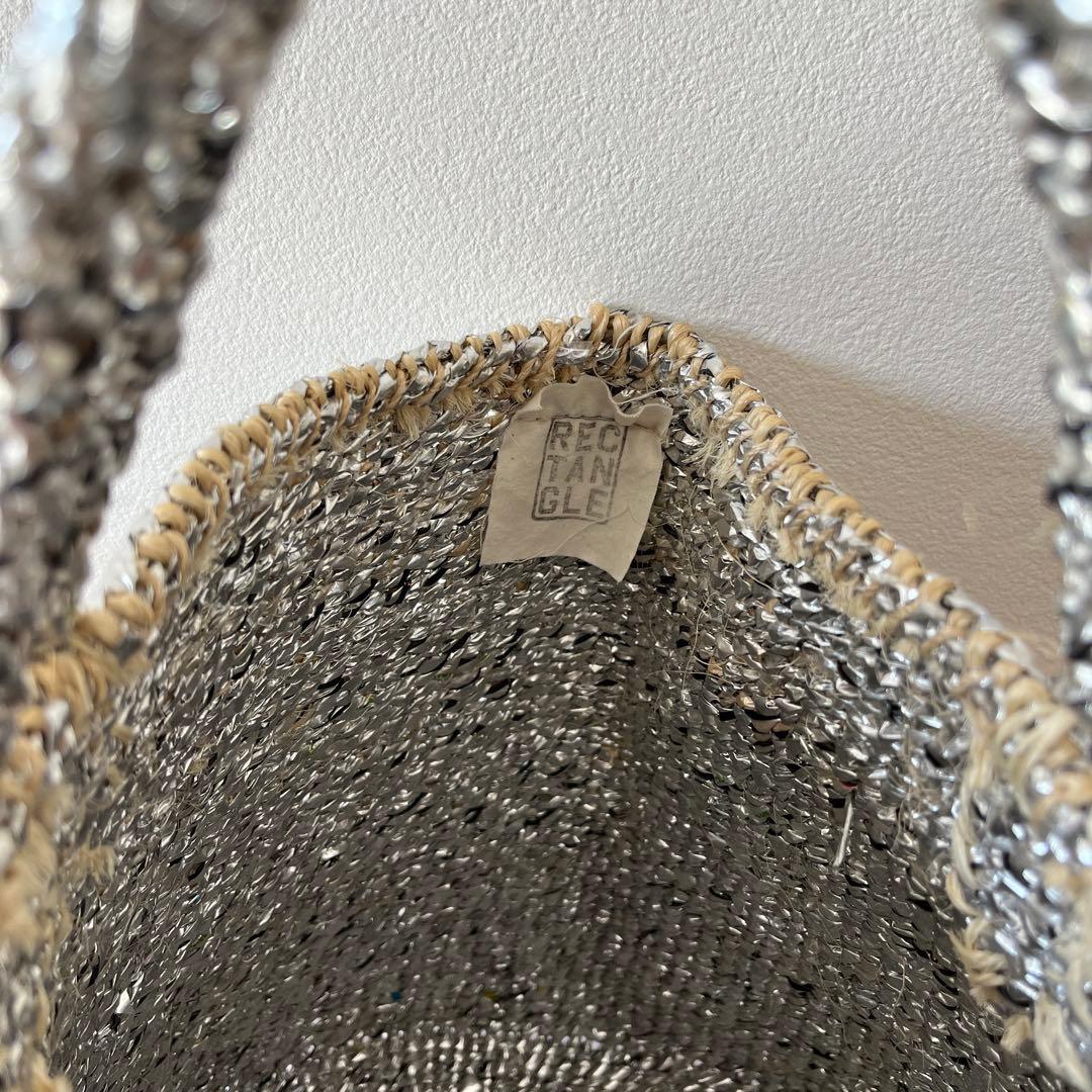 ★RECTANGLE★ シルバーバスケット　かごバッグ