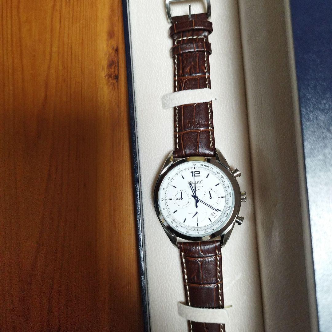 最終価格セイコー100m防水クロノグラフ本皮ベルト新品未使用品デッドストック