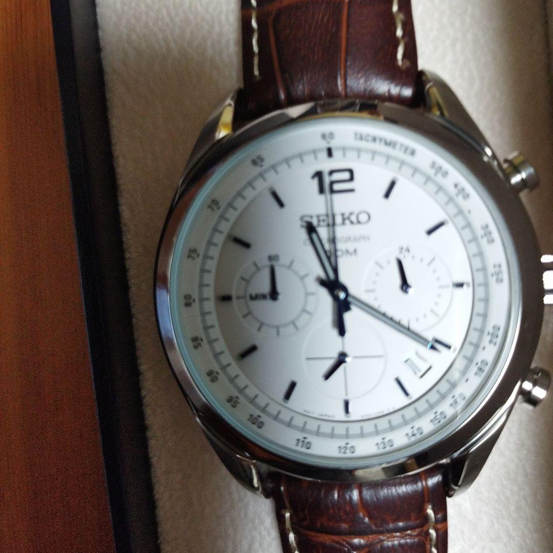 最終価格セイコー100m防水クロノグラフ本皮ベルト新品未使用品デッドストック
