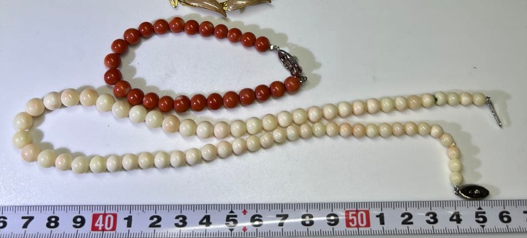 本赤珊瑚玉　アクセサリー色々　一部袋込91g 東Y8-0204☆2F