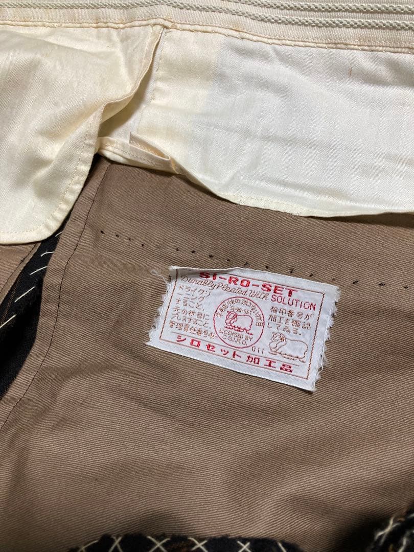 着画有り 60s vintage 昭和 スーツ セットアップ ダブル ウール